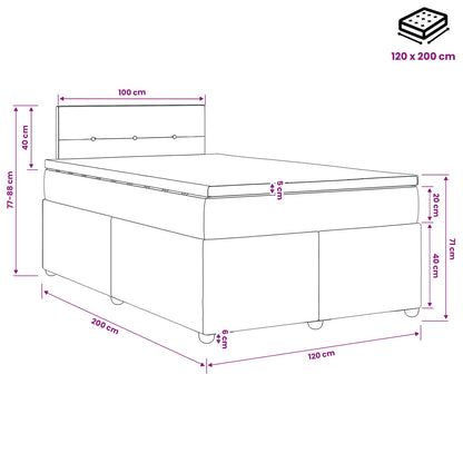 Boxspringbed met matras Donkergrijs 120 x 200 cm Stof