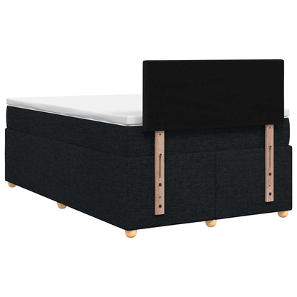 Boxspringbed met matras met hoofdeinde Zwart 120 x 200 cm Stof