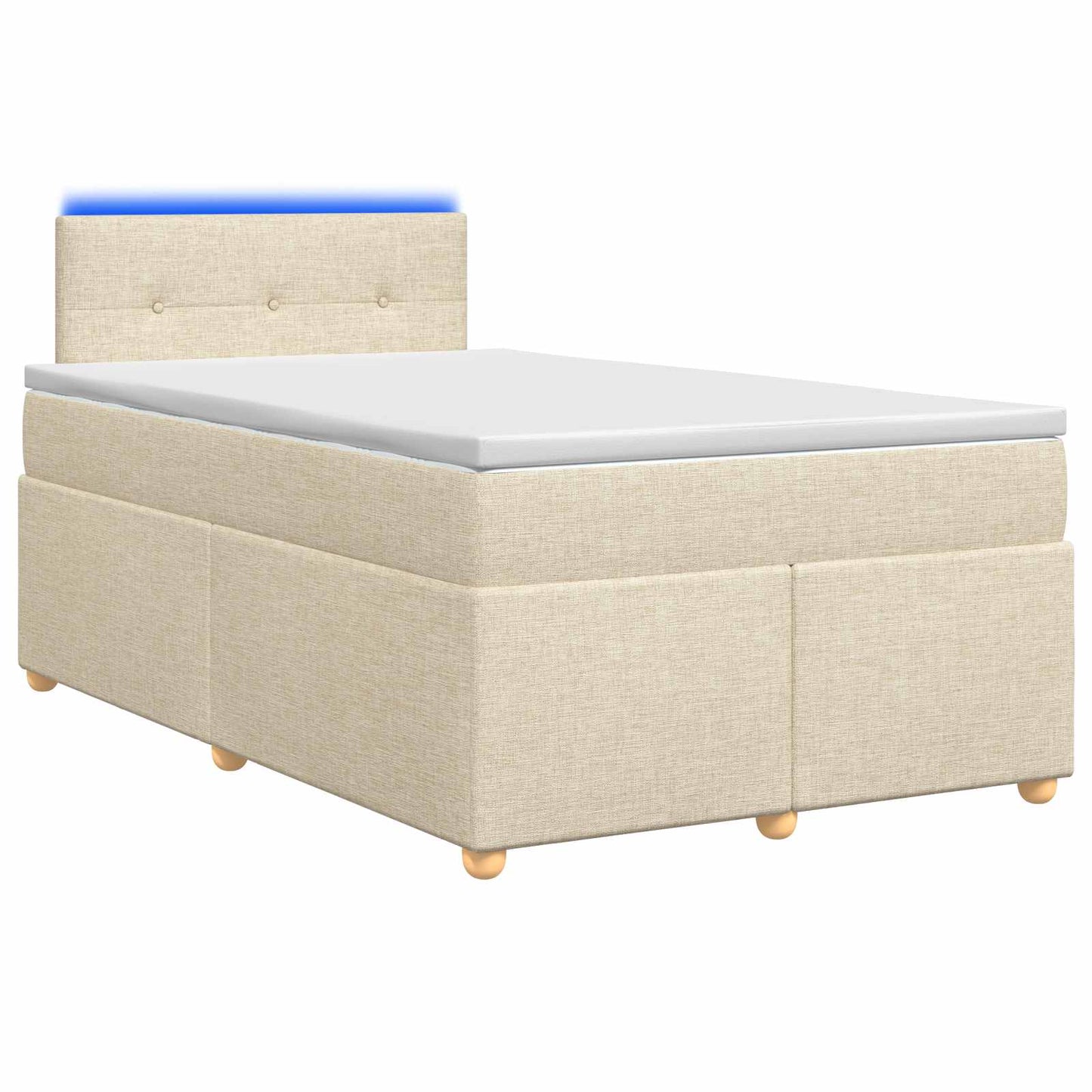 Boxspringbed met matras Crèmekleurig 120 x 200 cm Stof