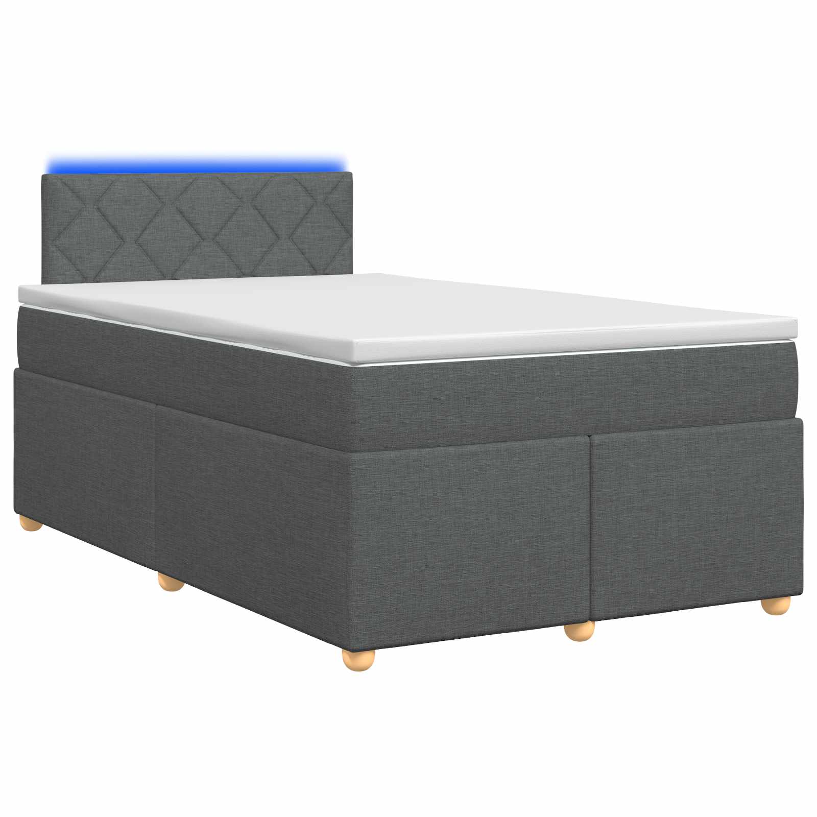Boxspringbed met matras Donkergrijs 120 x 200 cm Stof