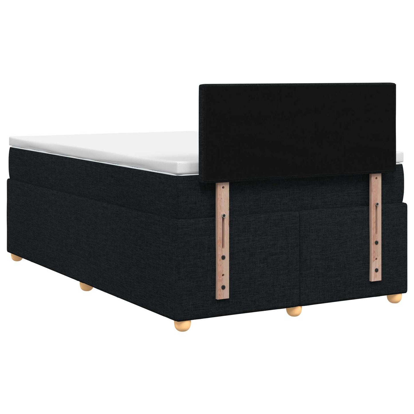 Boxspringbed met matras met hoofdeinde Zwart 120 x 200 cm Stof