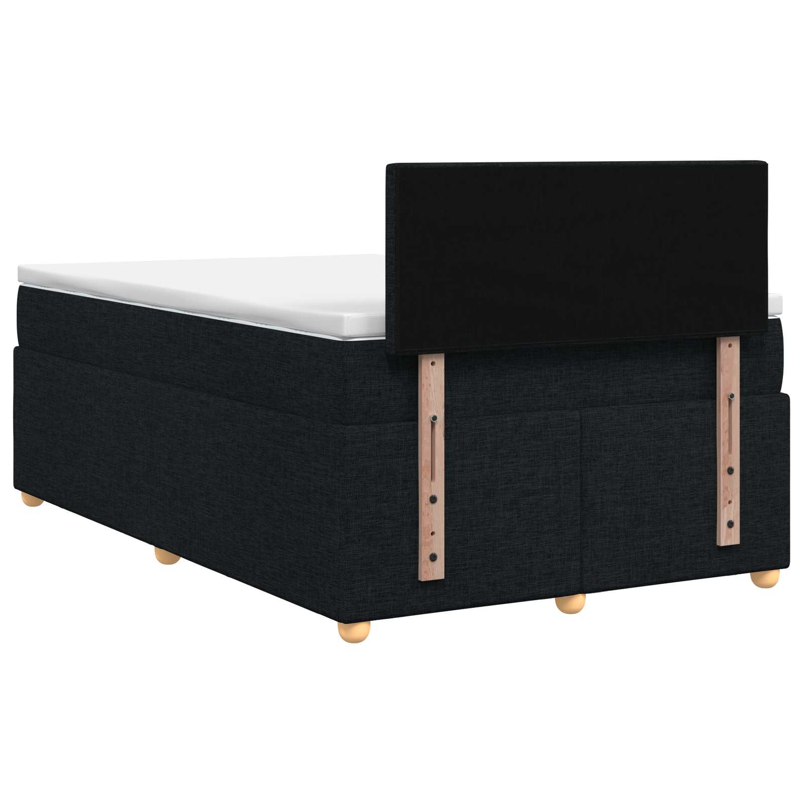 Boxspringbed met matras met hoofdeinde Zwart 120 x 200 cm Stof