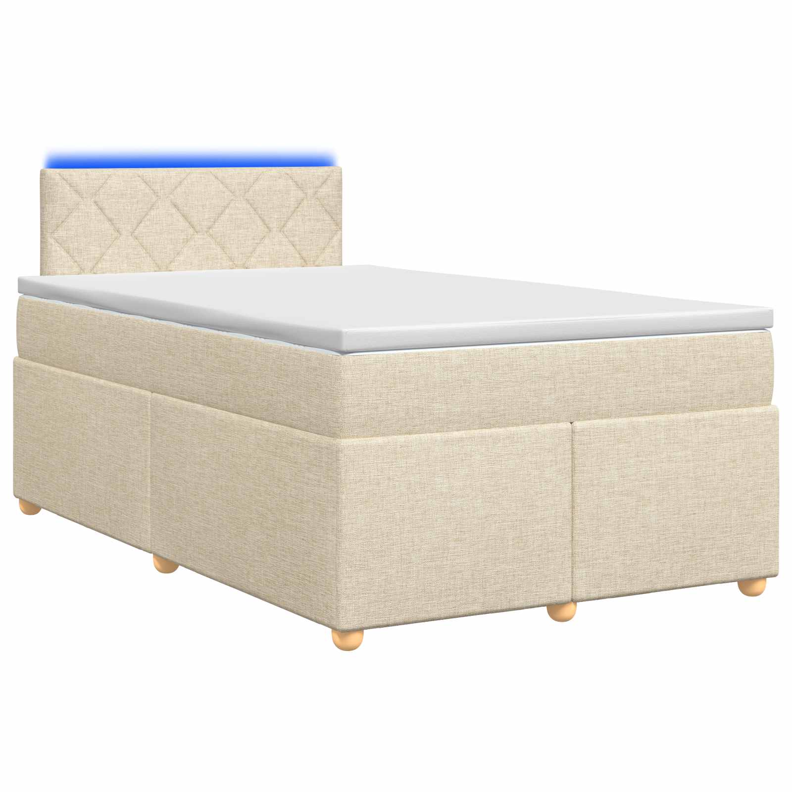 Boxspringbed met matras Crèmekleurig 120 x 200 cm Stof