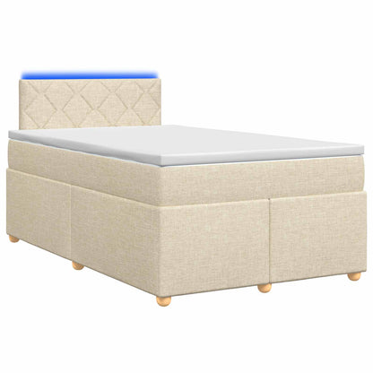 Boxspringbed met matras Crèmekleurig 120 x 200 cm Stof