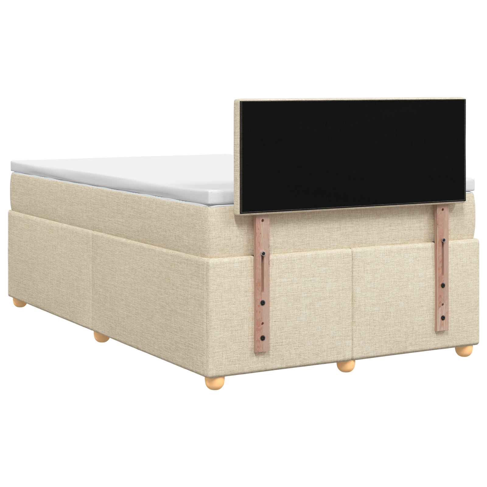 Boxspringbed met matras Crèmekleurig 120 x 200 cm Stof