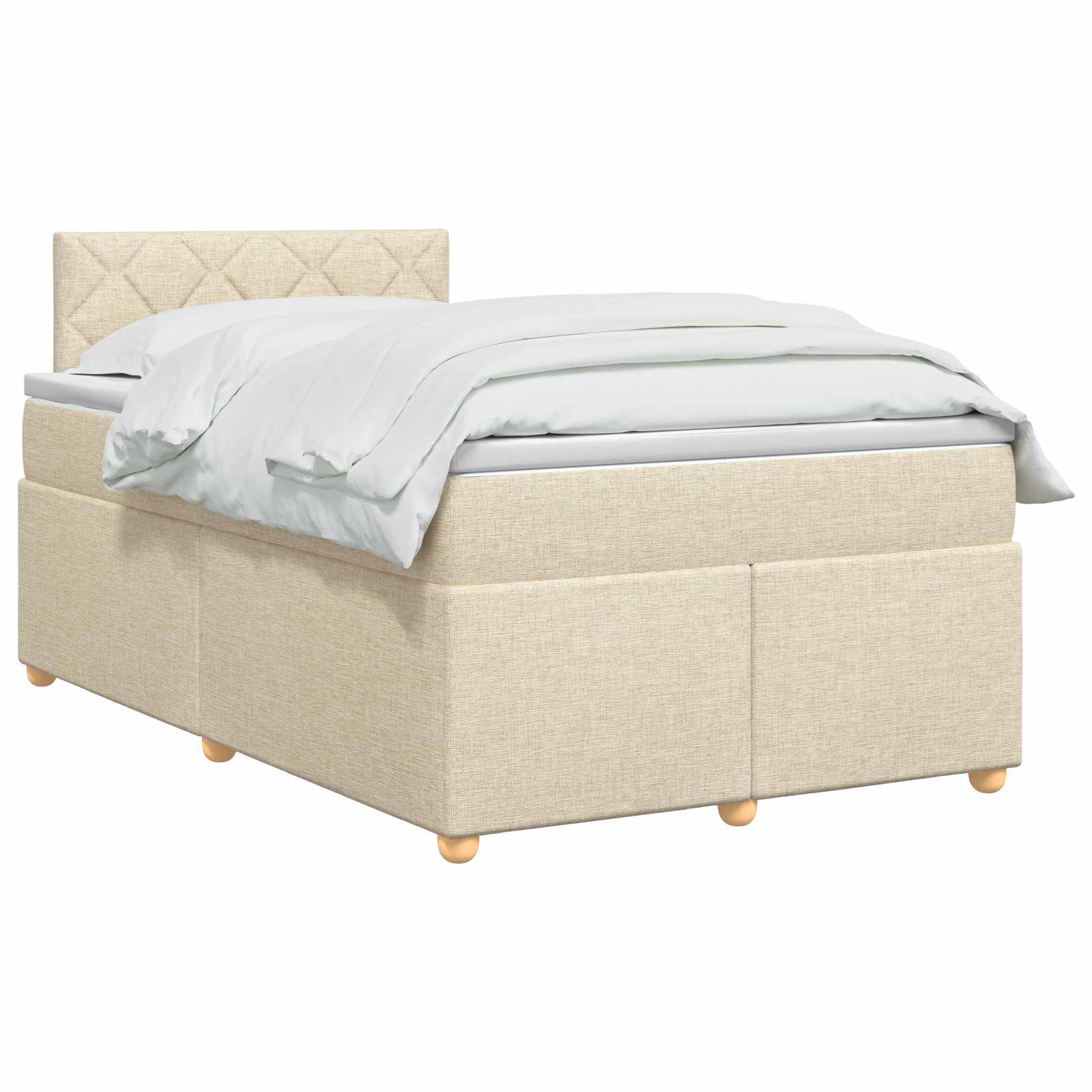 Boxspringbed met matras Crèmekleurig 120 x 200 cm Stof