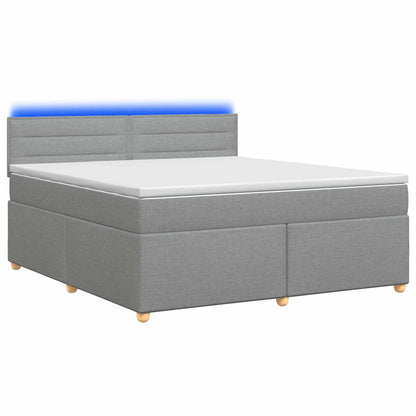 Boxspringbed met matras Lichtgrijs 140 x 190 cm Stof