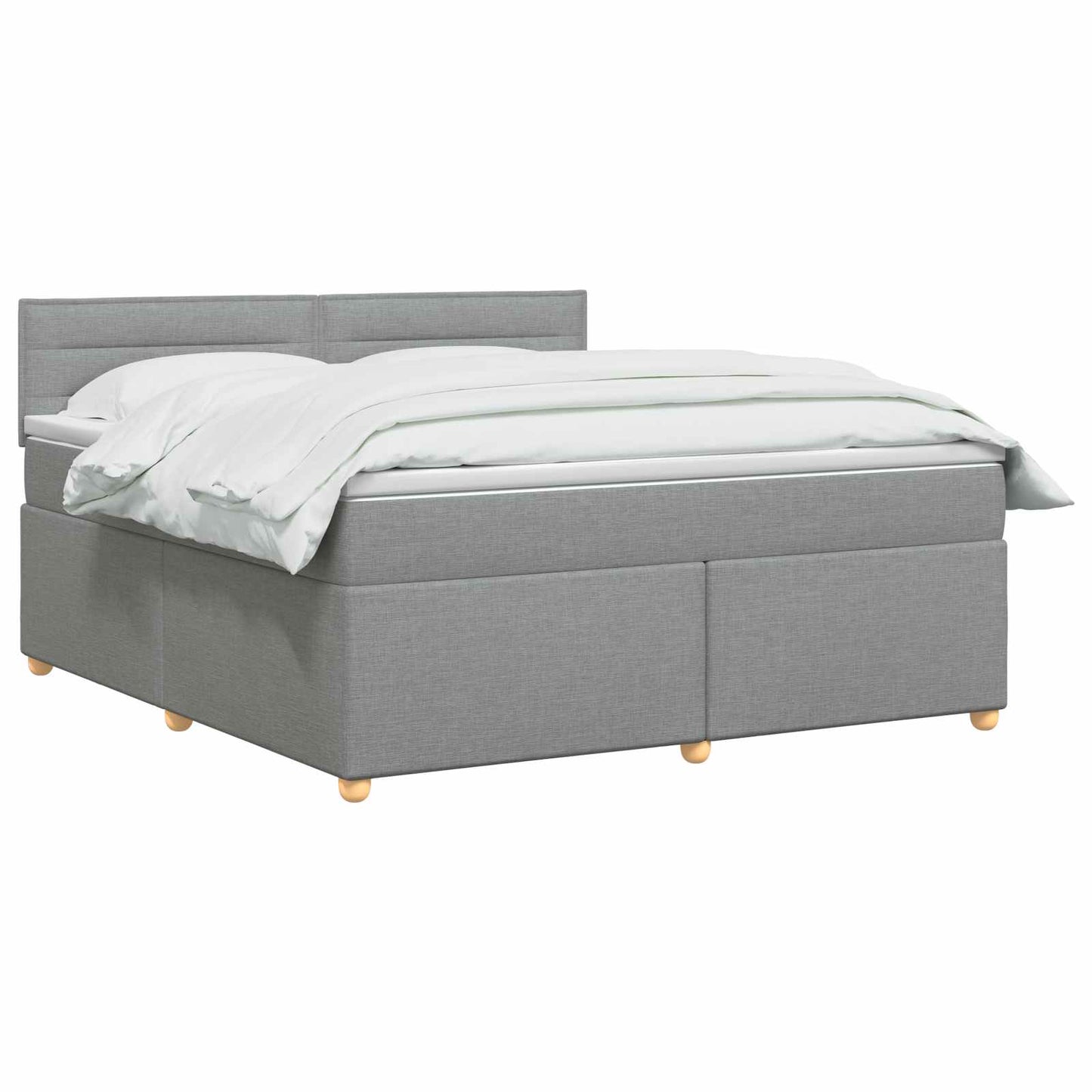 Boxspringbed met matras Lichtgrijs 140 x 190 cm Stof