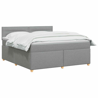 Boxspringbed met matras Lichtgrijs 140 x 190 cm Stof