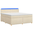 Boxspringbed met matras Crèmekleurig 140 x 190 cm Stof
