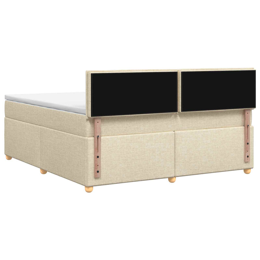 Boxspringbed met matras Crèmekleurig 140 x 190 cm Stof