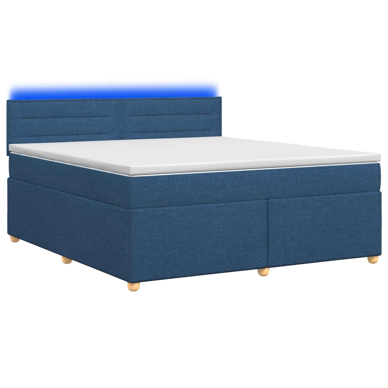 Boxspringbed met matras met hoofdeinde Blauw 140 x 190 cm Stof