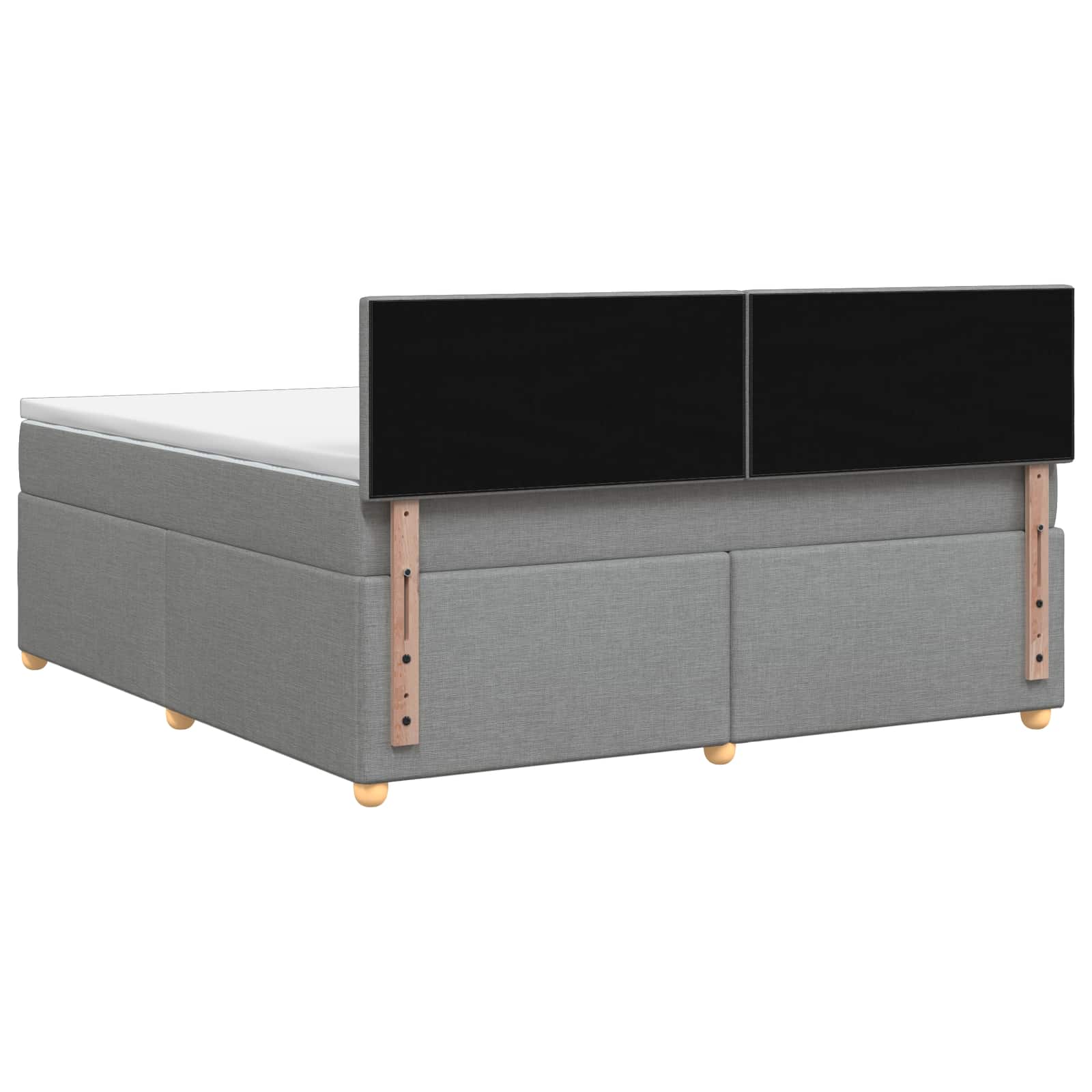 Boxspringbed met matras Lichtgrijs 140 x 190 cm Stof