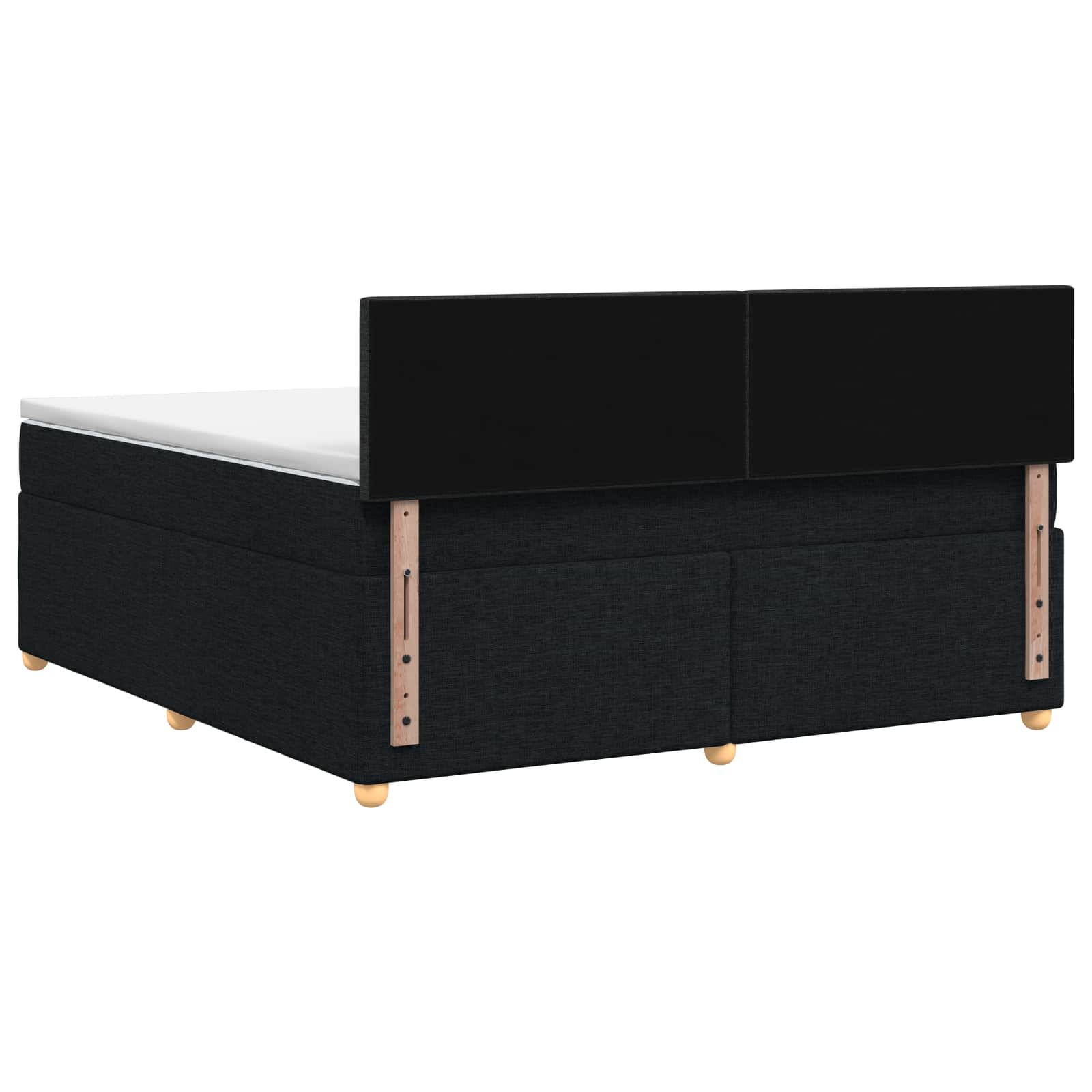 Boxspringbed met matras met hoofdeinde Zwart 140 x 190 cm Stof