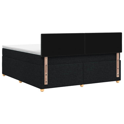 Boxspringbed met matras met hoofdeinde Zwart 140 x 190 cm Stof