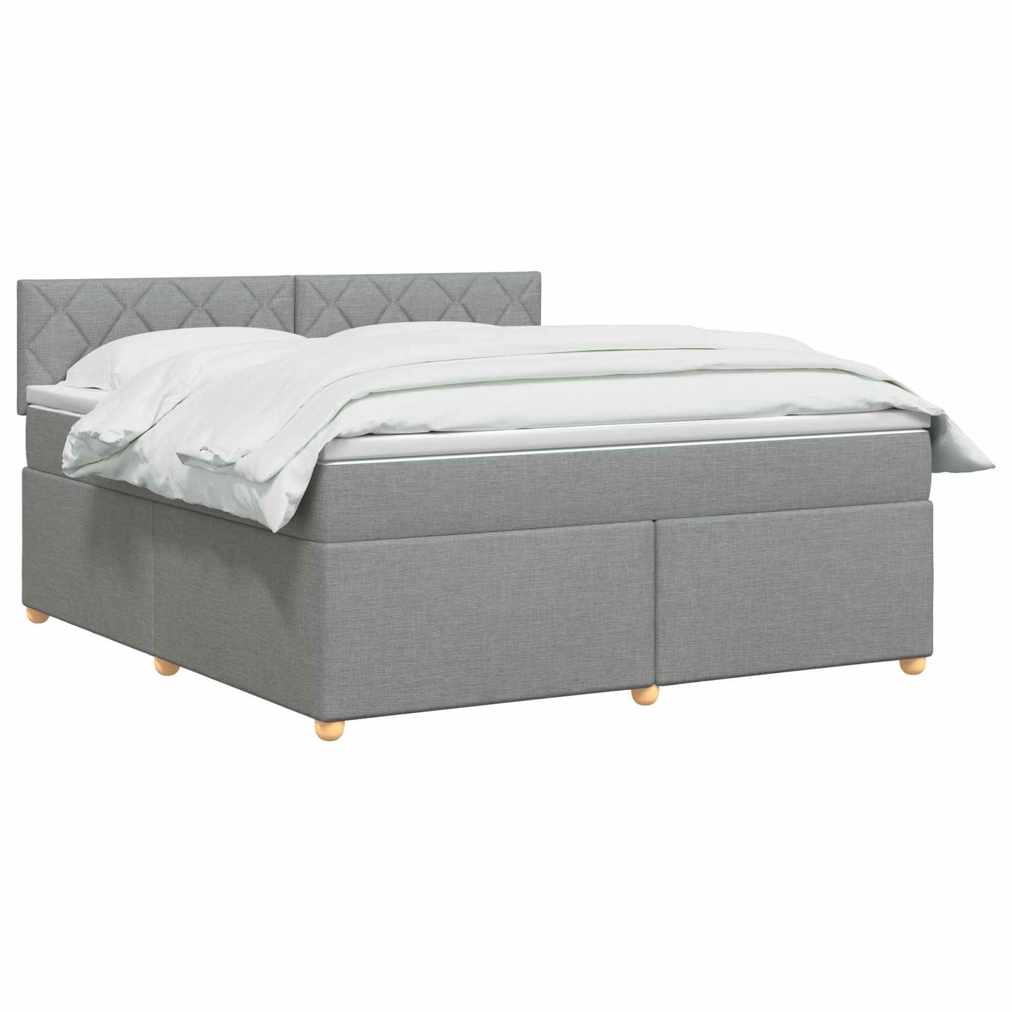 Boxspringbed met matras Lichtgrijs 140 x 190 cm Stof