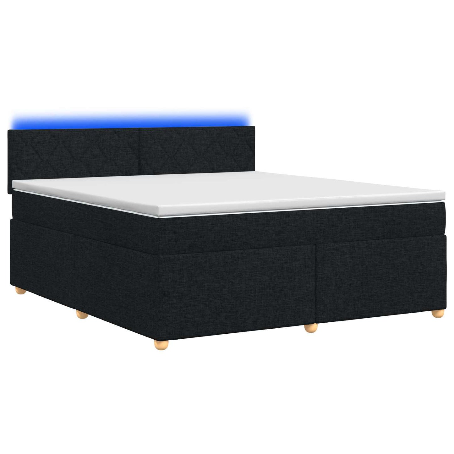 Boxspringbed met matras met hoofdeinde Zwart 140 x 190 cm Stof