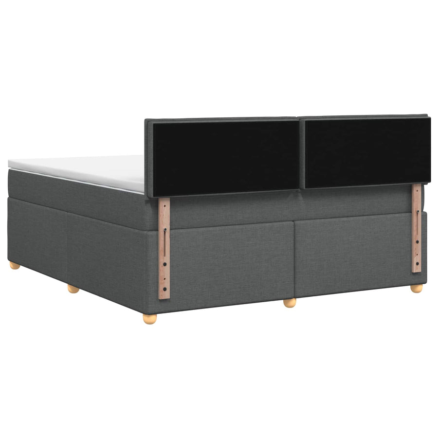 Boxspringbed met matras Donkergrijs 140 x 200 cm Stof