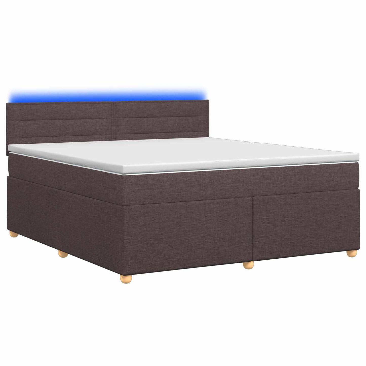 Boxspringbed met matras Donkerbruin 140 x 200 cm Stof