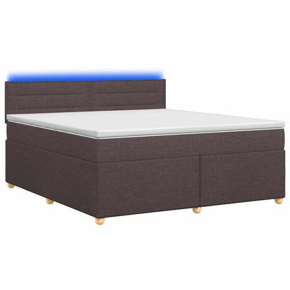Boxspringbed met matras Donkerbruin 140 x 200 cm Stof