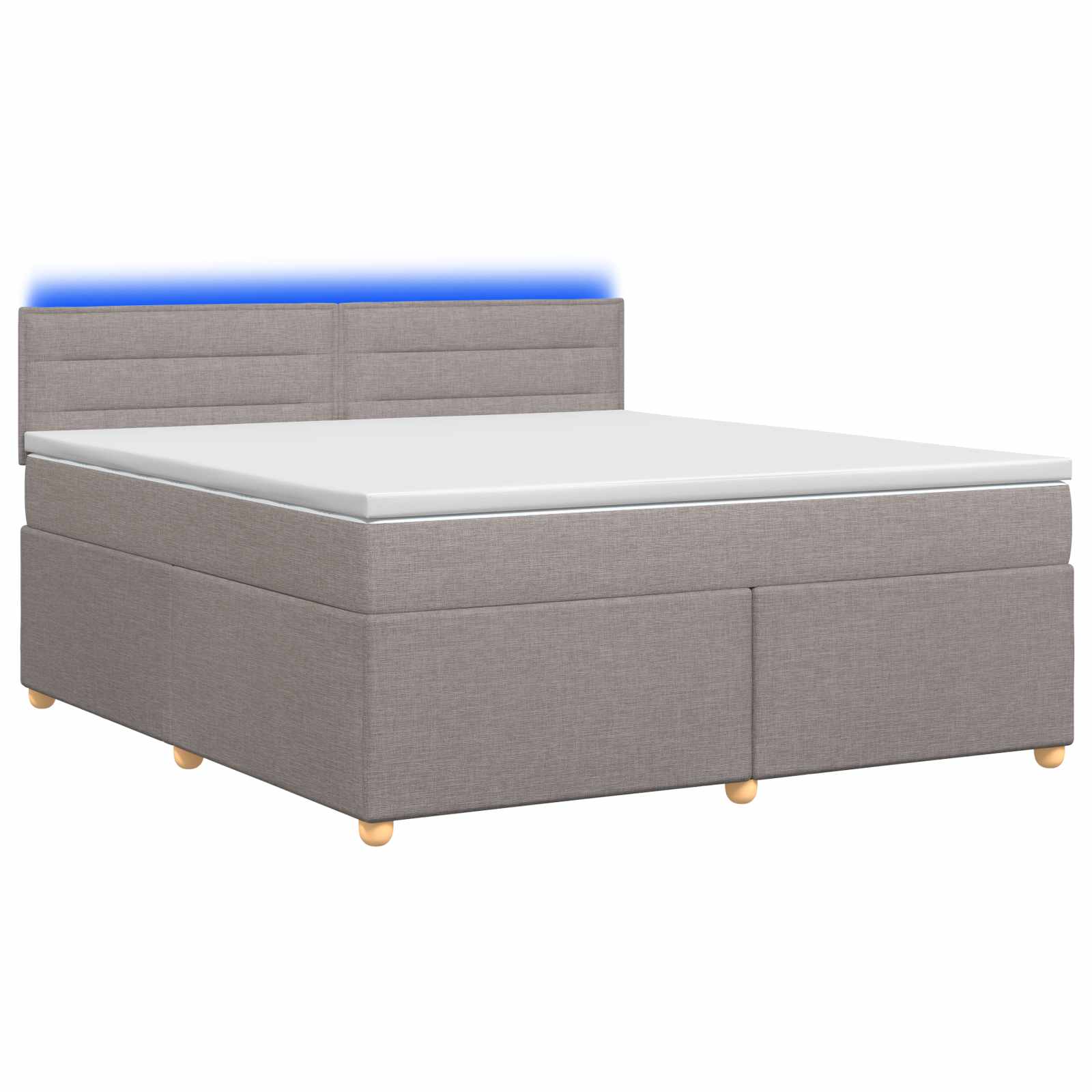 Boxspringbed met matras met hoofdeinde Taupe 140 x 200 cm Stof