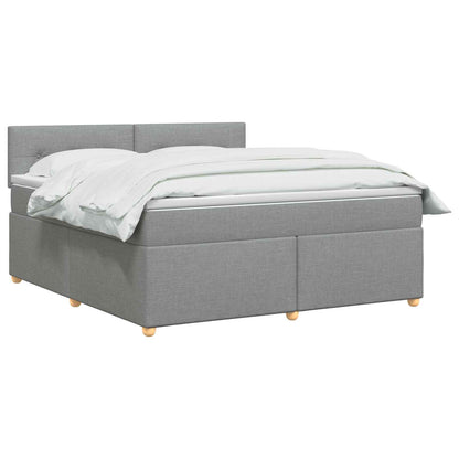 Boxspringbed met matras Lichtgrijs 140 x 200 cm Stof
