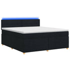 Boxspringbed 140x200 cm zwart met matras en hoofdeinde