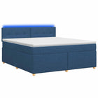 Boxspringbed met matras met hoofdeinde Blauw 140 x 200 cm Stof