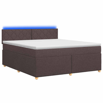 Boxspringbed met matras Donkerbruin 140 x 200 cm Stof