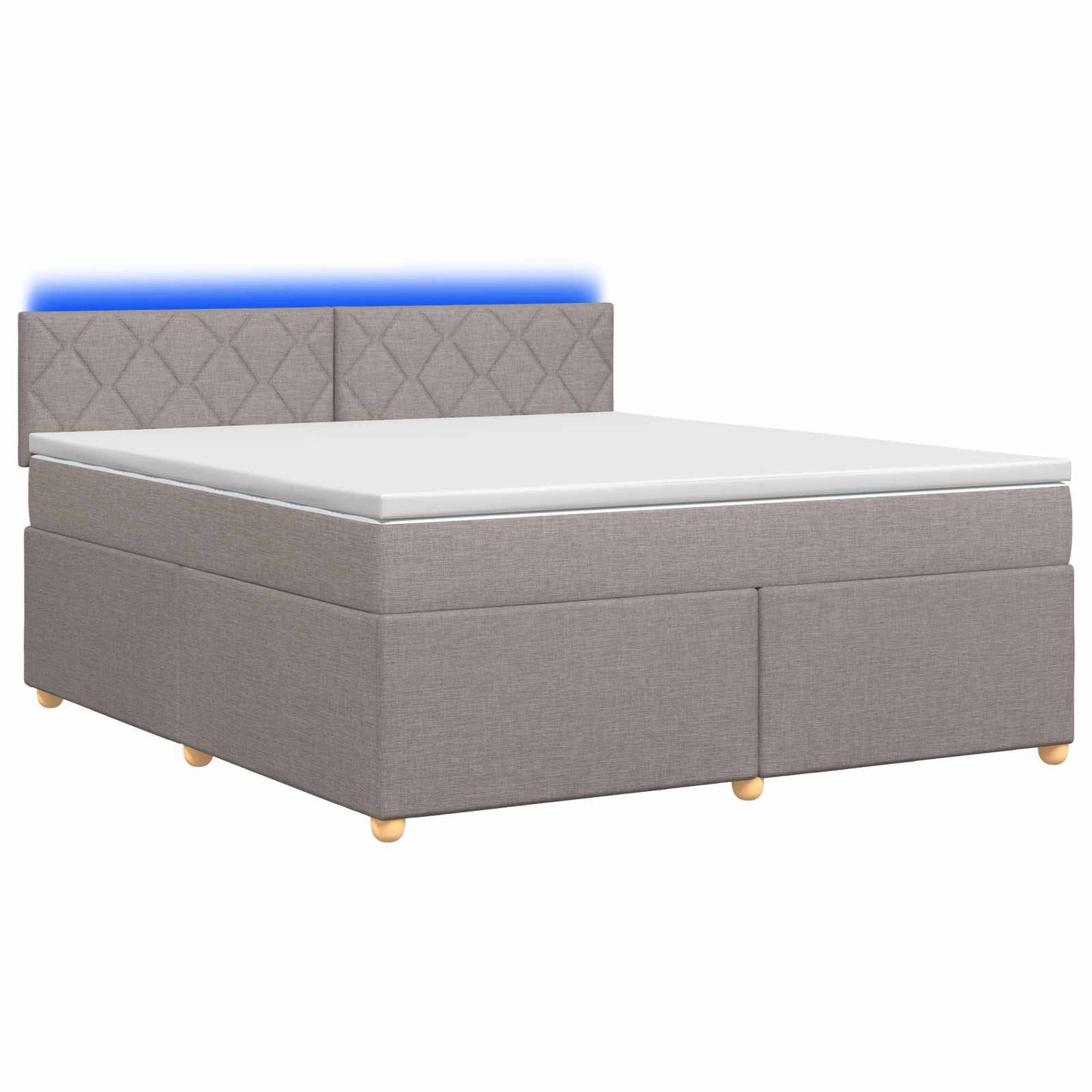 Boxspringbed met matras met hoofdeinde Taupe 140 x 200 cm Stof