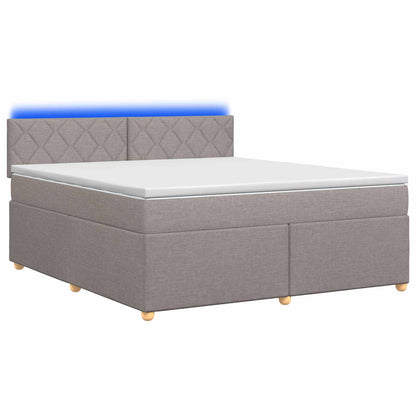 Boxspringbed met matras met hoofdeinde Taupe 140 x 200 cm Stof