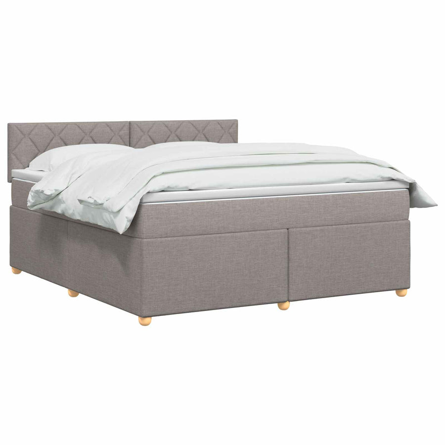 Boxspringbed met matras met hoofdeinde Taupe 140 x 200 cm Stof