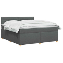 Boxspringbed met matras Donkergrijs 160 x 200 cm Stof
