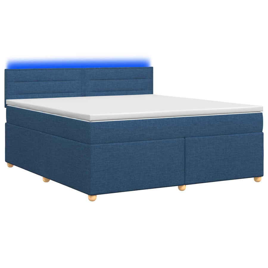 Boxspringbed met matras met hoofdeinde Blauw 160 x 200 cm Stof