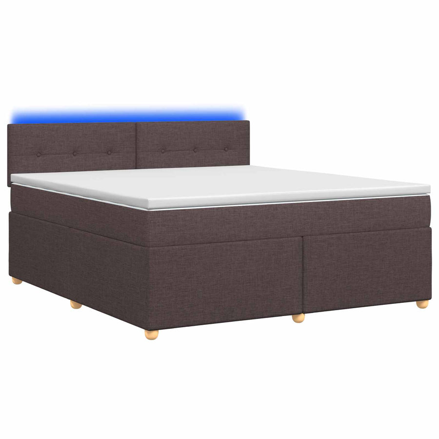 Boxspringbed met matras Donkerbruin 160 x 200 cm Stof