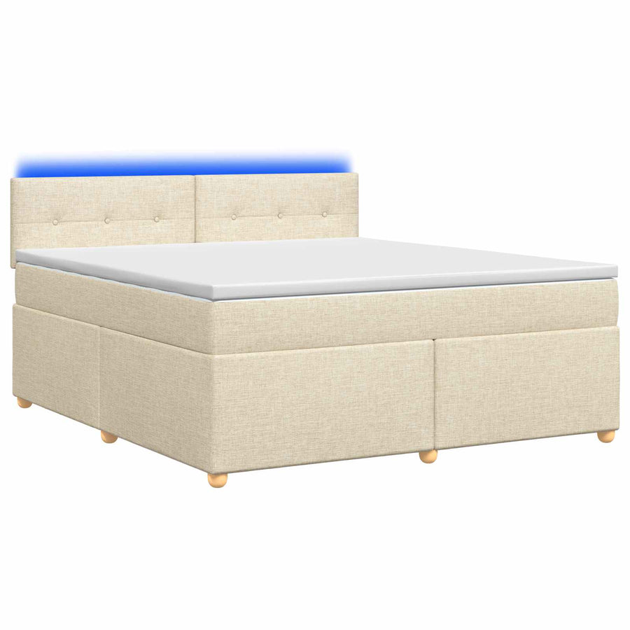Boxspringbed met matras Crèmekleurig 160 x 200 cm Stof