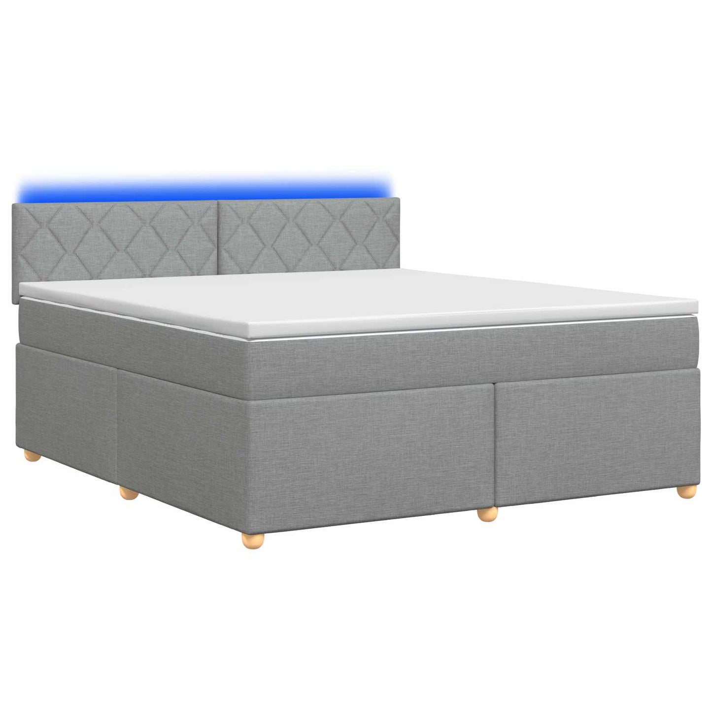 Boxspringbed met matras Lichtgrijs 160 x 200 cm Stof