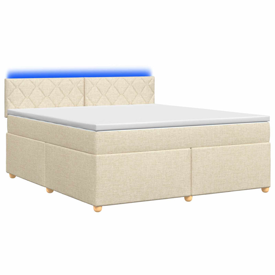 Boxspringbed met matras Crèmekleurig 160 x 200 cm Stof