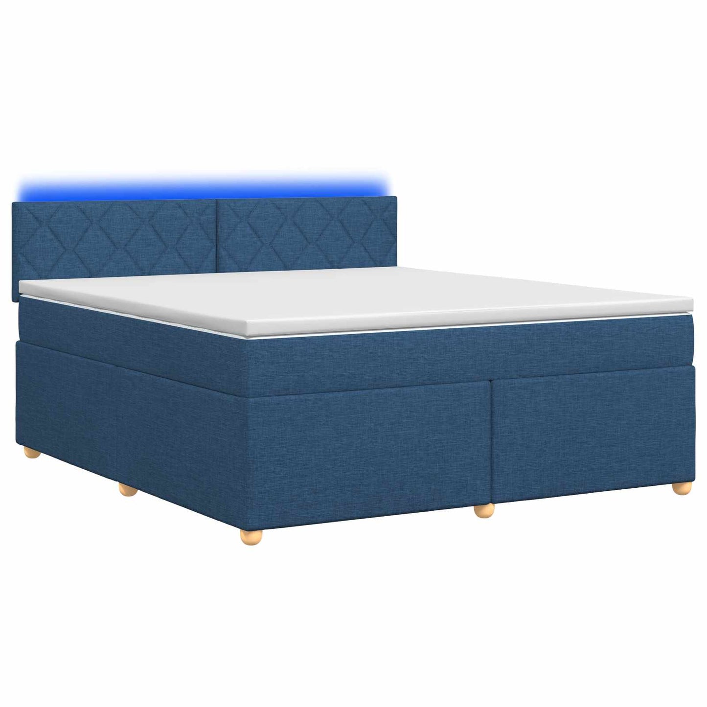 Boxspringbed met matras met hoofdeinde Blauw 160 x 200 cm Stof