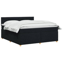 Boxspringbed met matras met hoofdeinde Zwart 180 x 200 cm Stof