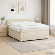 Boxspringbed met matras 160x200 cm crèmekleurig