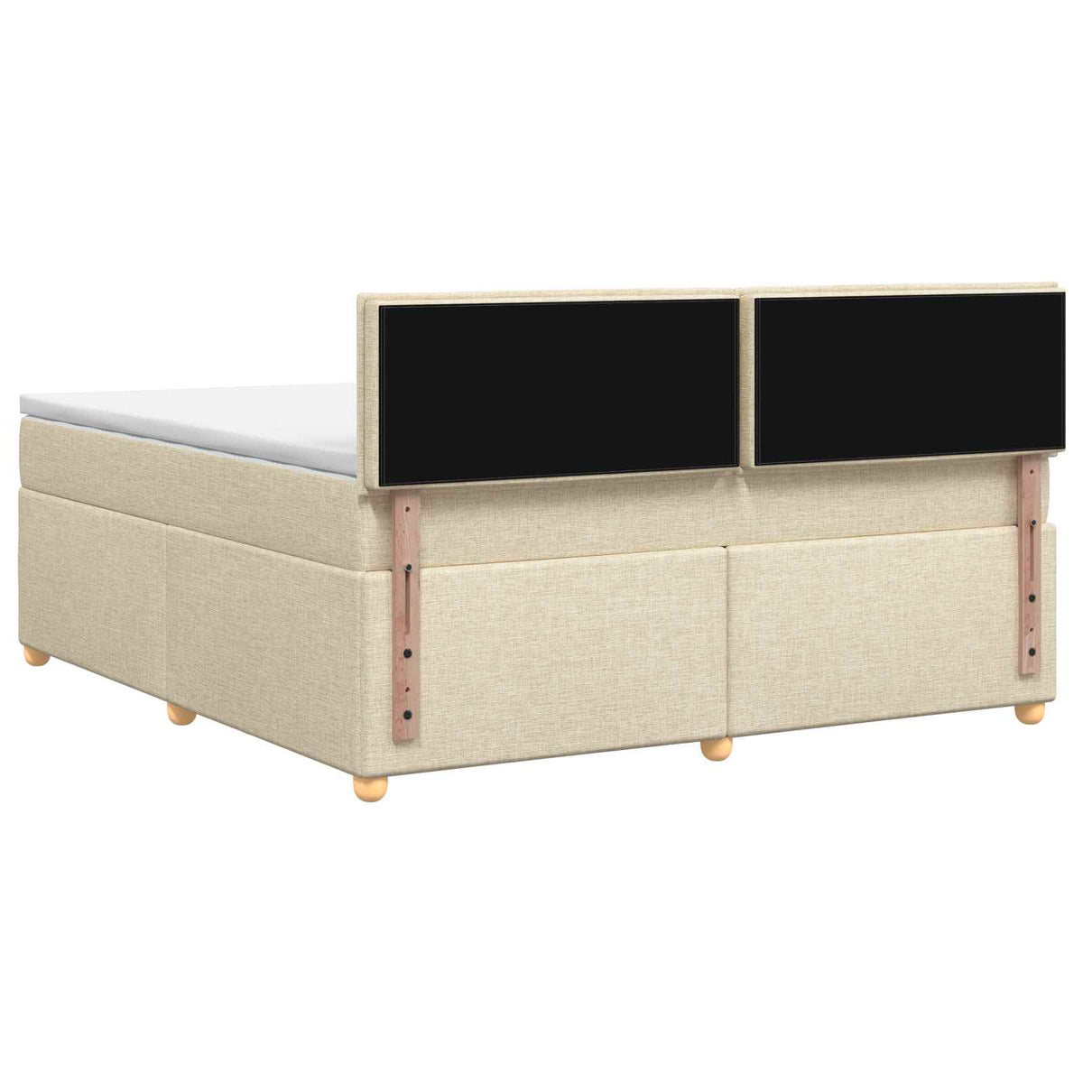 Boxspringbed met matras Crèmekleurig 180 x 200 cm Stof
