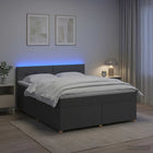 Boxspringbed 180x200 cm donkergrijs stof
