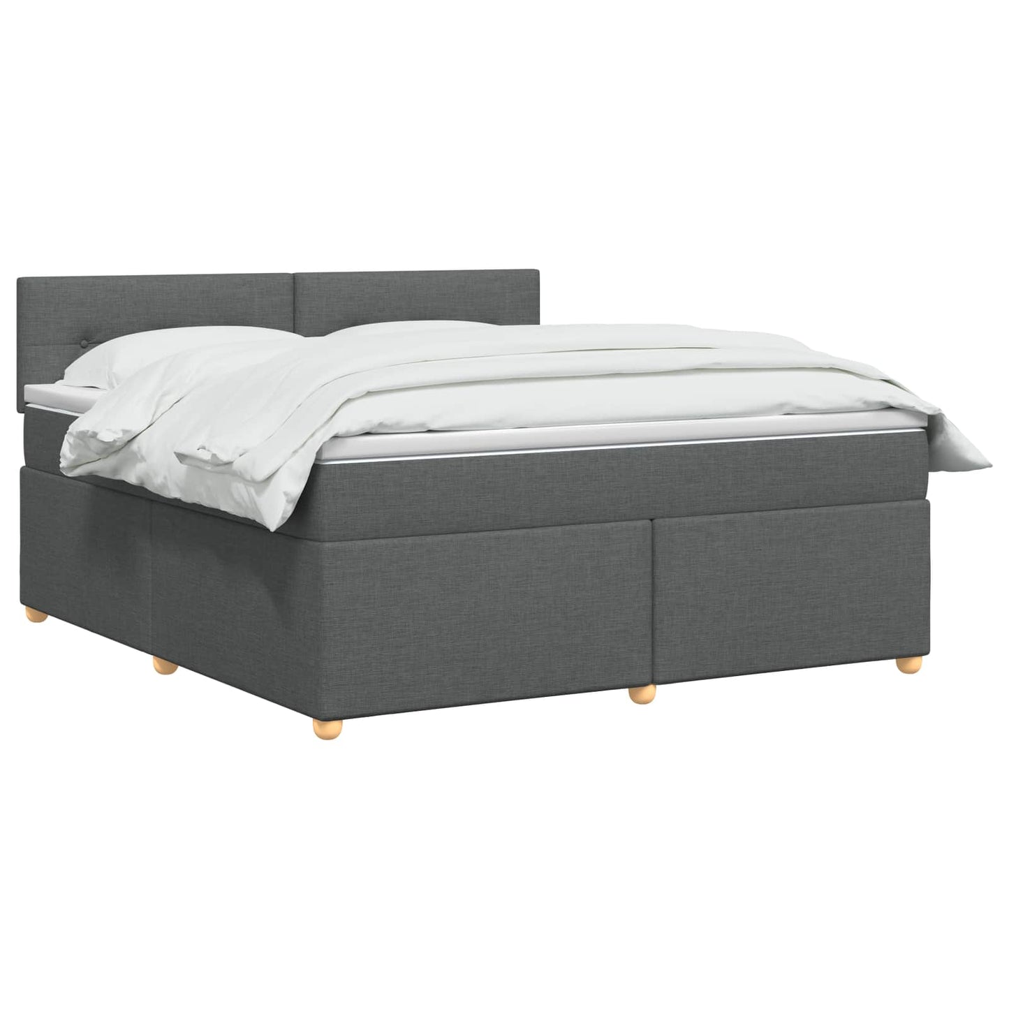 Boxspringbed met matras Donkergrijs 180 x 200 cm Stof