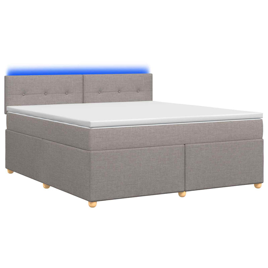 Boxspringbed met matras met hoofdeinde Taupe 180 x 200 cm Stof