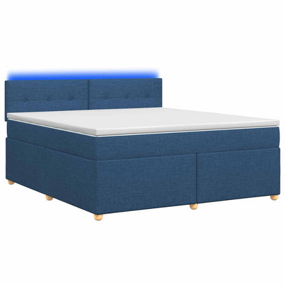 Boxspringbed met matras met hoofdeinde Blauw 180 x 200 cm Stof