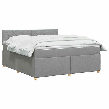 Boxspringbed met matras Lichtgrijs 180 x 200 cm Stof