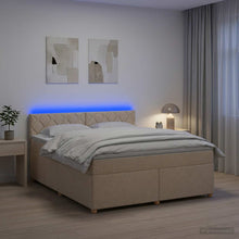 Boxspringbed met matras Crèmekleurig 160 x 200 cm Stof