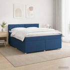 Boxspringbed 180x200 cm stof blauw met matras