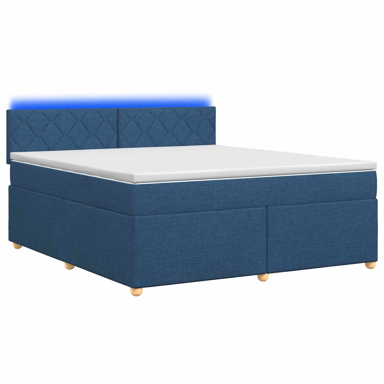 Boxspringbed met matras met hoofdeinde Blauw 180 x 200 cm Stof